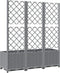 vidaXL - Plantenbak - met - latwerk - 120x40x136 - cm - polypropeen - lichtgrijs