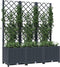 vidaXL - Plantenbak - met - latwerk - 120x40x136 - cm - polypropeen - donkergrijs