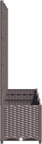 vidaXL - Plantenbak - met - latwerk - 120x40x136 - cm - polypropeen - bruin