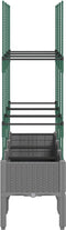 vidaXL - Plantenbak - met - latwerk - 120x40x142,5 - cm - polypropeen - lichtgrijs