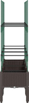 vidaXL - Plantenbak - met - latwerk - 120x40x142,5 - cm - polypropeen - bruin