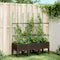 vidaXL - Plantenbak - met - latwerk - 120x40x142,5 - cm - polypropeen - bruin