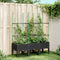 vidaXL - Plantenbak - met - latwerk - 120x40x142,5 - cm - polypropeen - zwart