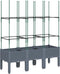 vidaXL - Plantenbak - met - latwerk - 120x40x142,5 - cm - polypropeen - grijs