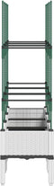 vidaXL - Plantenbak - met - latwerk - 120x40x142,5 - cm - polypropeen - wit