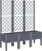 vidaXL - Plantenbak - met - latwerk - 120x40x142 - cm - polypropeen - grijs