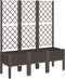 vidaXL - Plantenbak - met - latwerk - 120x40x142 - cm - polypropeen - bruin
