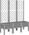 vidaXL - Plantenbak - met - latwerk - 120x40x142 - cm - polypropeen - lichtgrijs