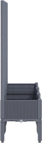vidaXL - Plantenbak - met - latwerk - 120x40x142 - cm - polypropeen - grijs