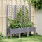 vidaXL - Plantenbak - met - latwerk - 120x40x142 - cm - polypropeen - grijs