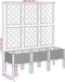 vidaXL - Plantenbak - met - latwerk - 120x40x142 - cm - polypropeen - grijs