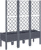vidaXL - Plantenbak - met - latwerk - 120x40x142 - cm - polypropeen - grijs