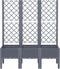 vidaXL - Plantenbak - met - latwerk - 120x40x142 - cm - polypropeen - grijs