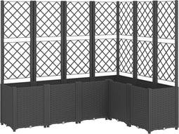 vidaXL - Plantenbak - met - latwerk - 160x120x140 - cm - polypropeen - zwart
