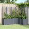 vidaXL - Plantenbak - met - latwerk - 160x120x140 - cm - polypropeen - grijs