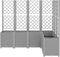 vidaXL - Plantenbak - met - latwerk - 160x120x140 - cm - polypropeen - lichtgrijs