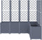 vidaXL - Plantenbak - met - latwerk - 160x120x140 - cm - polypropeen - grijs