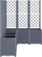 vidaXL - Plantenbak - met - latwerk - 160x120x140 - cm - polypropeen - grijs