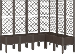 vidaXL - Plantenbak - met - latwerk - 160x120x142 - cm - polypropeen - bruin
