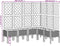 vidaXL - Plantenbak - met - latwerk - 160x120x142 - cm - polypropeen - grijs
