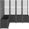 vidaXL - Plantenbak - met - latwerk - 160x160x140 - cm - polypropeen - zwart