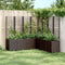 vidaXL - Plantenbak - met - latwerk - 160x160x140 - cm - polypropeen - bruin