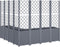 vidaXL - Plantenbak - met - latwerk - 160x160x140 - cm - polypropeen - grijs