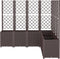 vidaXL - Plantenbak - met - latwerk - 160x160x140 - cm - polypropeen - bruin