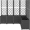 vidaXL - Plantenbak - met - latwerk - 160x160x140 - cm - polypropeen - zwart