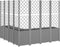 vidaXL - Plantenbak - met - latwerk - 160x160x140 - cm - polypropeen - lichtgrijs