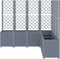 vidaXL - Plantenbak - met - latwerk - 160x160x140 - cm - polypropeen - grijs
