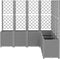vidaXL - Plantenbak - met - latwerk - 160x160x140 - cm - polypropeen - lichtgrijs