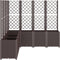 vidaXL - Plantenbak - met - latwerk - 160x160x140 - cm - polypropeen - bruin