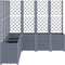 vidaXL - Plantenbak - met - latwerk - 160x160x140 - cm - polypropeen - grijs