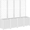 vidaXL - Plantenbak - met - latwerk - 160x40x140 - cm - polypropeen - wit