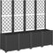 vidaXL - Plantenbak - met - latwerk - 160x40x140 - cm - polypropeen - zwart