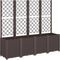 vidaXL - Plantenbak - met - latwerk - 160x40x140 - cm - polypropeen - bruin