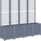 vidaXL - Plantenbak - met - latwerk - 160x40x140 - cm - polypropeen - grijs