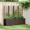vidaXL - Plantenbak - met - latwerk - 160x40x140 - cm - polypropeen - bruin