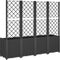 vidaXL - Plantenbak - met - latwerk - 160x40x140 - cm - polypropeen - zwart