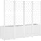 vidaXL - Plantenbak - met - latwerk - 160x40x140 - cm - polypropeen - wit