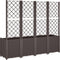 vidaXL - Plantenbak - met - latwerk - 160x40x140 - cm - polypropeen - bruin