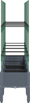 vidaXL - Plantenbak - met - latwerk - 160x40x142,5 - cm - polypropeen - grijs