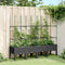 vidaXL - Plantenbak - met - latwerk - 160x40x142,5 - cm - polypropeen - zwart
