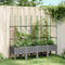 vidaXL - Plantenbak - met - latwerk - 160x40x142,5 - cm - polypropeen - lichtgrijs