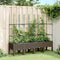 vidaXL - Plantenbak - met - latwerk - 160x40x142,5 - cm - polypropeen - bruin