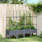 vidaXL - Plantenbak - met - latwerk - 160x40x142,5 - cm - polypropeen - grijs
