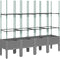 vidaXL - Plantenbak - met - latwerk - 160x40x142,5 - cm - polypropeen - lichtgrijs