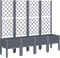 vidaXL - Plantenbak - met - latwerk - 160x40x142 - cm - polypropeen - grijs