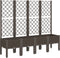 vidaXL - Plantenbak - met - latwerk - 160x40x142 - cm - polypropeen - bruin